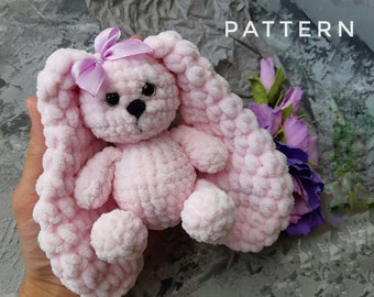 Bunny Crochet Pattern, PDF tutorial, amigurumi rabbit pattern