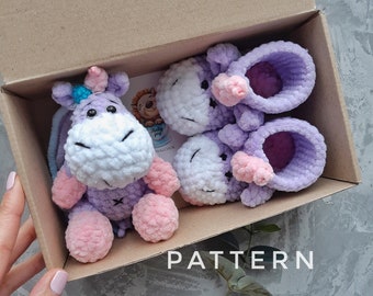 Crochet Unicorn, Booties Pattern, Amigurumi Toy (PDF Pattern)