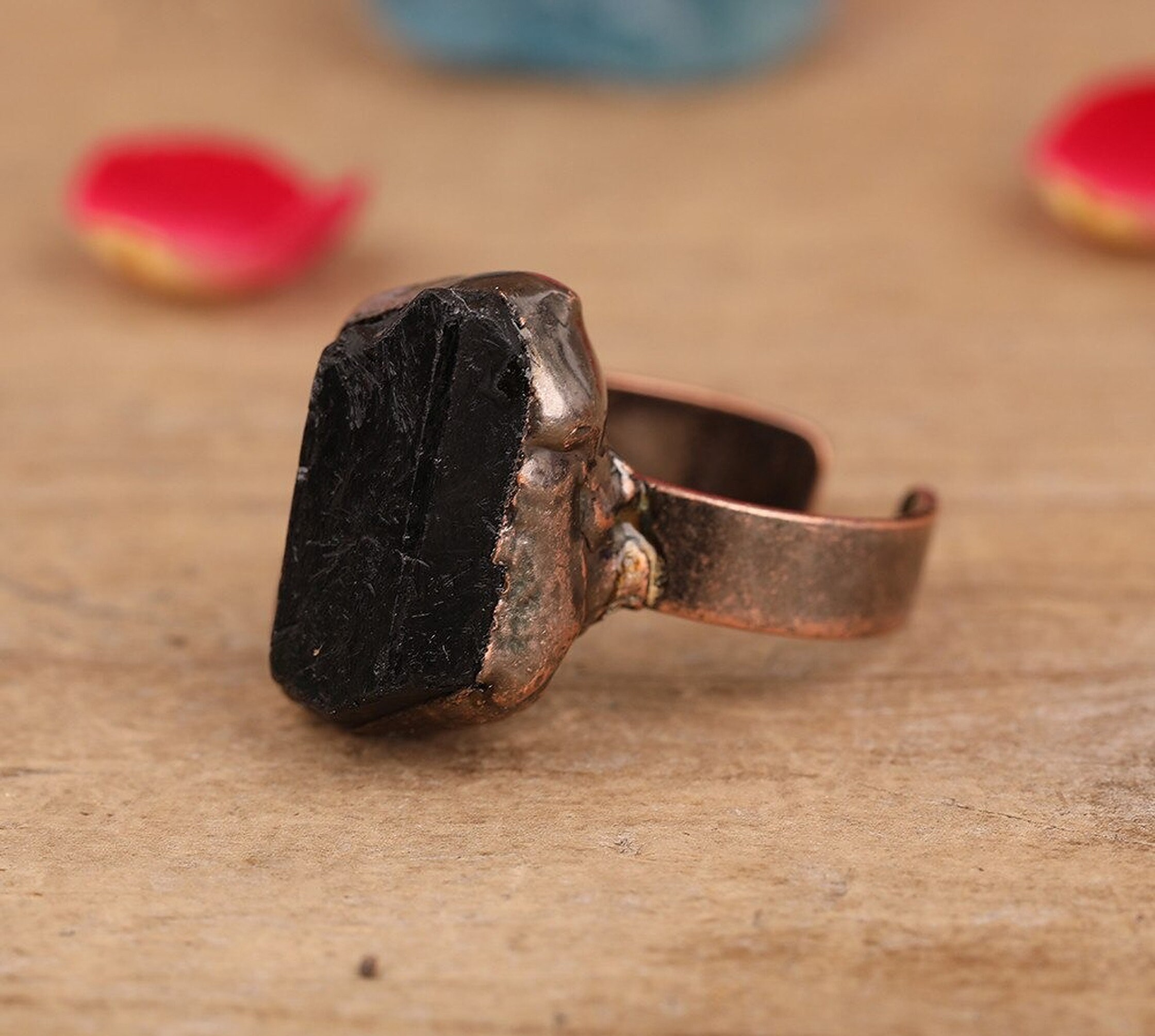 Raw Gemstone Ring Natural Healing Crystal Rings Crystal Etsy