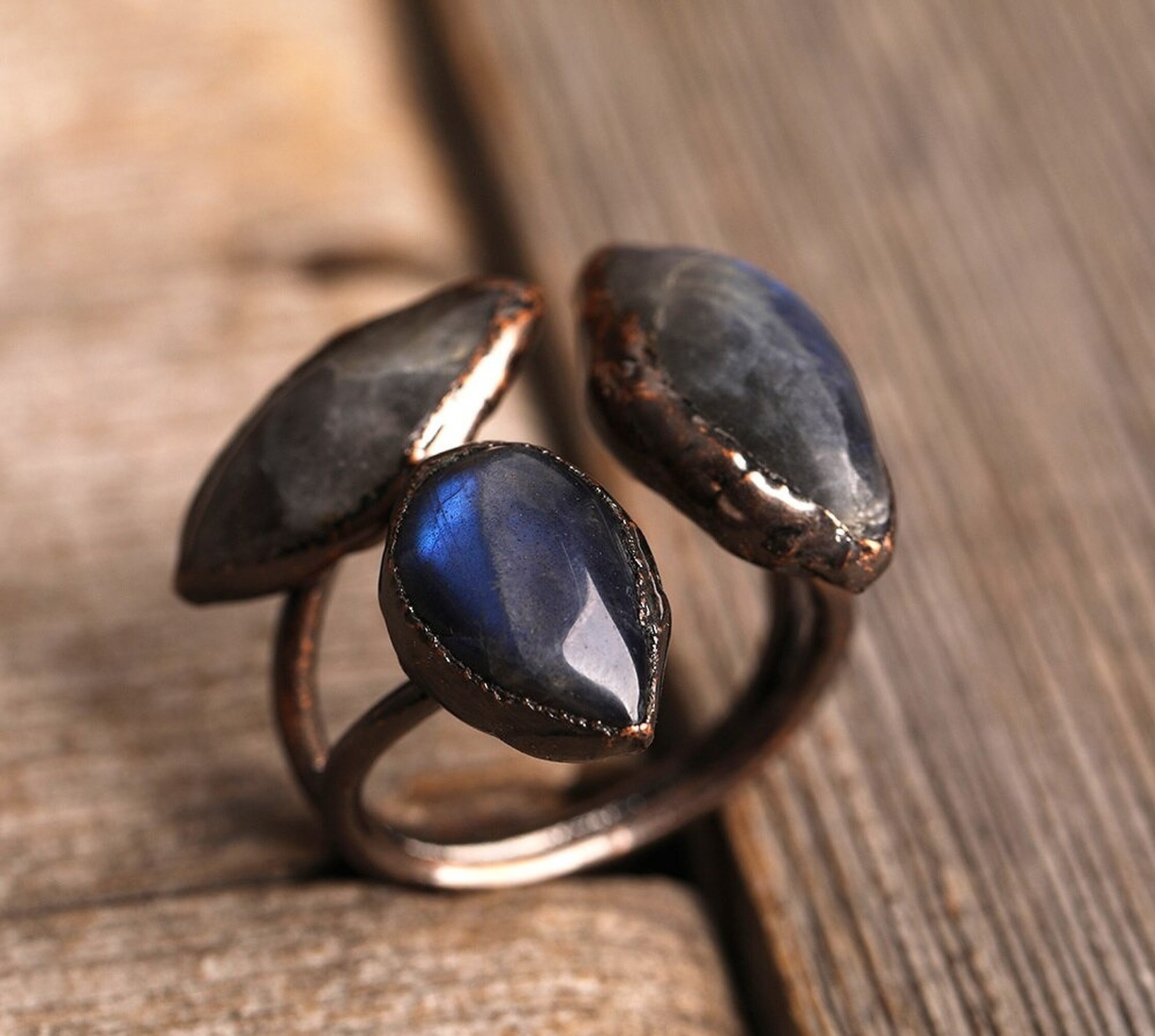 Raw Gemstone Ring Natural Healing Crystal Rings Crystal Etsy