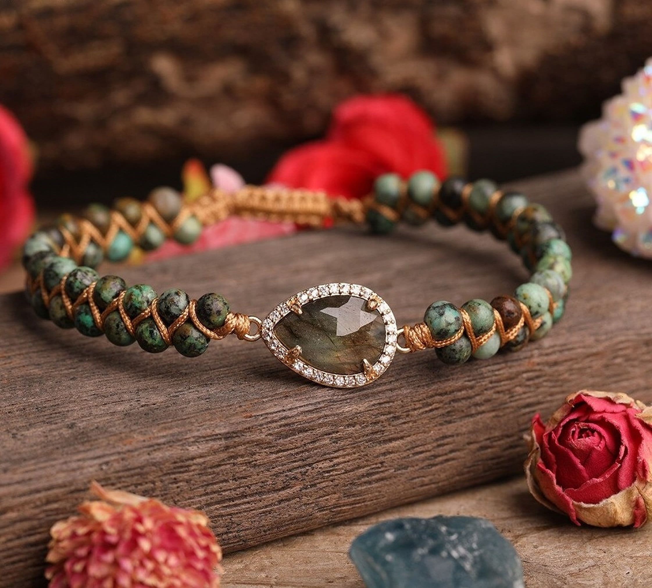 Healing Crystal Bracelet Natural Stone Bracelet Charm Etsy