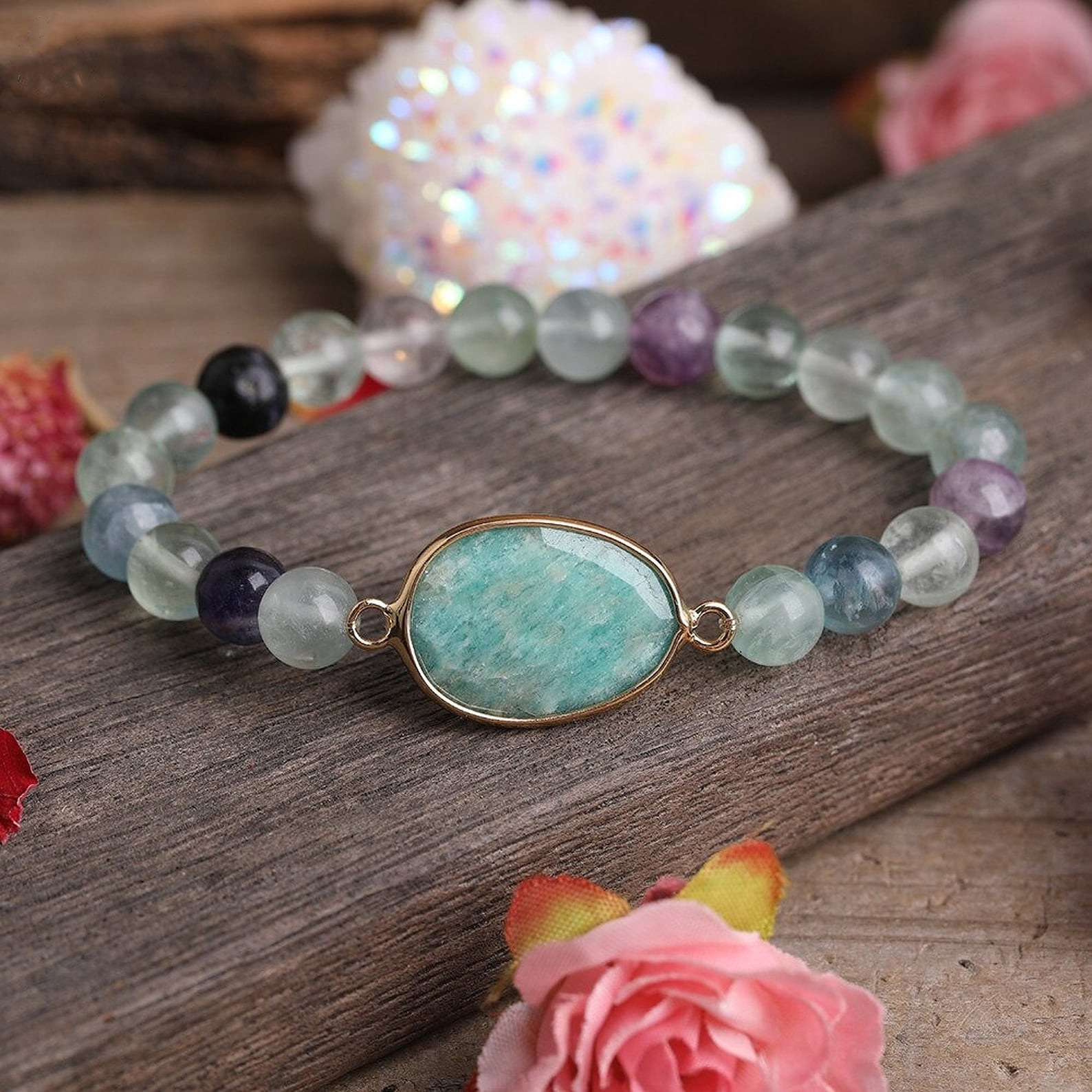 Natural Stone Bracelet Healing Crystal Bracelet Bradided Etsy