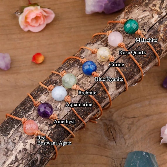 Natural Stone Crystal Bead Bracelets For Women Handmade Minimalist