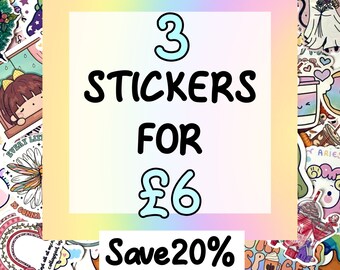 Mix and Match Sticker Bundle, Kawaii Aesthetic Vinyl Die Cut Sticker Deal, Pastel Laptop Decals Planner Stickers Water Bottle Decor Discount