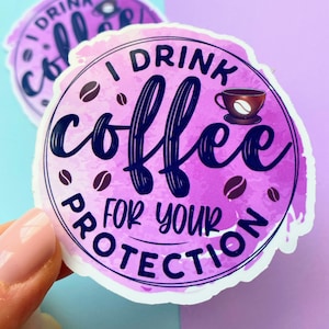 Adesivo di avvertimento per il caffè, adesivo per laptop, adesivo divertente, adesivo per bottiglia d'acqua, adesivo per laptop, accessori per planner, regalo per la cassetta della posta per gli amici