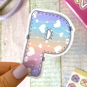 Pastel Alphabet Sticker | Glossy Die Cut Letter Monogram