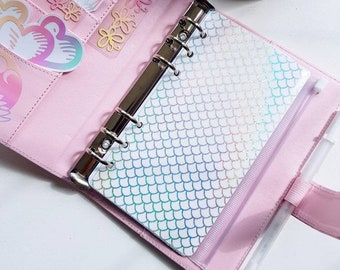 Mermaid Scales Planner Dashboard, A6 A5 B6 Pocket Rings Insert