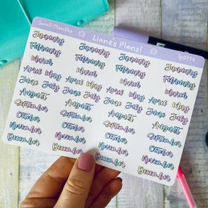 Adesivi per planner pastello da 48 mesi dell'anno per produttività e creatività, per bullet journal, raccoglitori ad anelli e scrapbooking