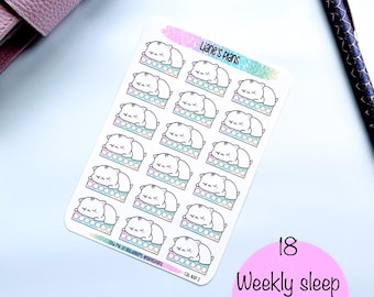 Weekly Sleep Tracker Planner Stickers: Rainbow Habit Stickers