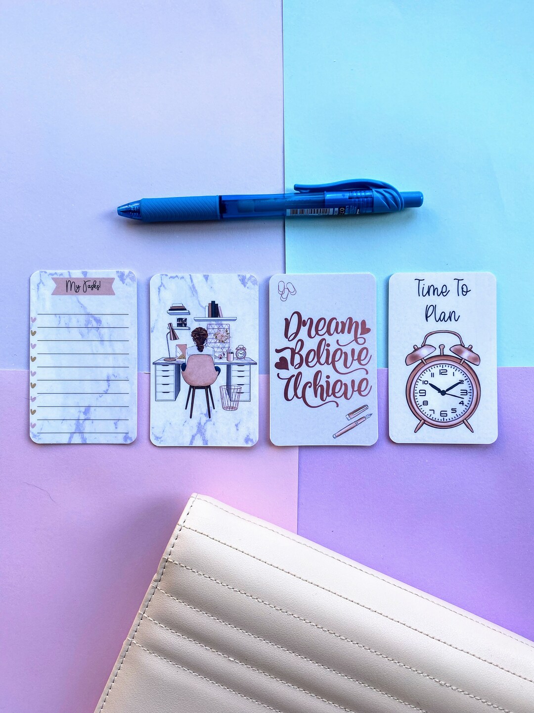 Laminated Planner Task Cards: Motivational Journaling Pocket Deco - Etsy