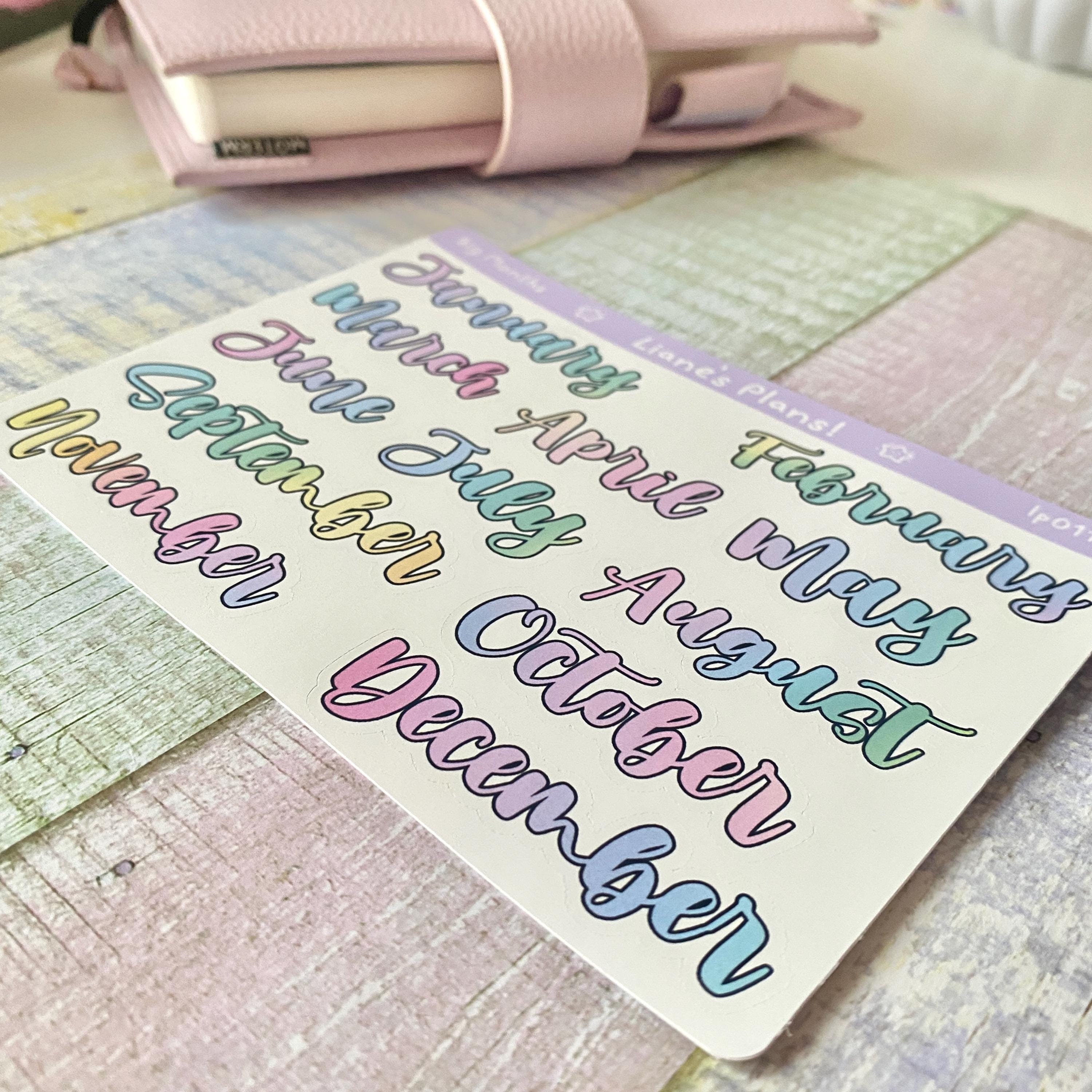 Script Minths Pastel Script Months of the Year Planner Stickers - Etsy