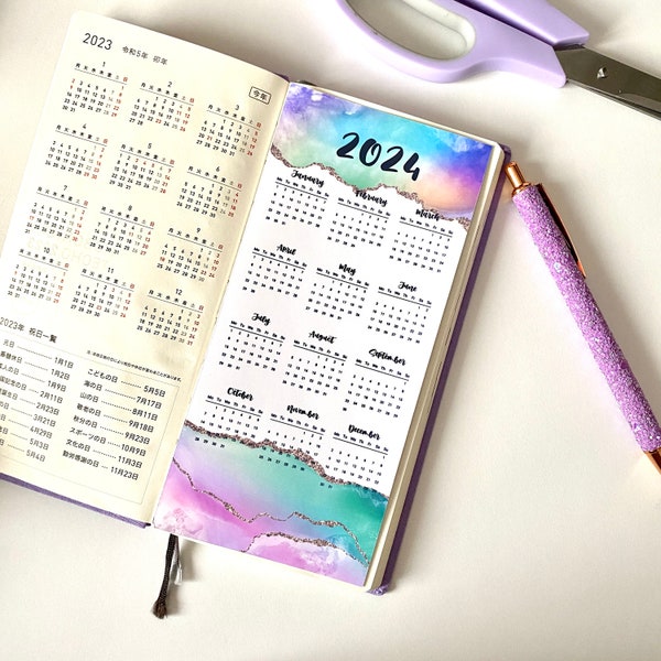 Hobonichi Weeks 2024 Full Page Calendar Sticker, Large Planner Sticker with Monday Start