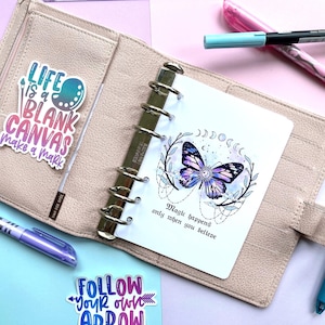 Butterfly Planner Dashboard Insert: Celestial Moon Design