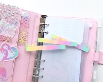 Rainbow Top Tab Planner Dividers: A5, A6, Personal & Disc Happy Planner