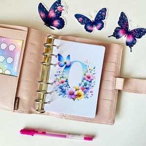 Custom Spring Floral Monogram Planner Dashboard: A5 B6 A6, Personal Wide, Pocket