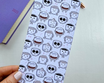 Coffee Hobonichi Weeks Pencil Board, Cute Customisable Top Tab Page Marker for Hobo Planners