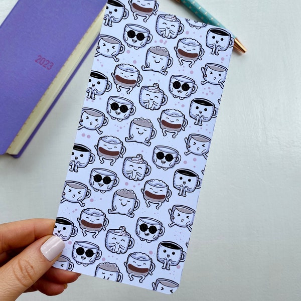 Coffee Hobonichi Weeks Pencil Board, Cute Customisable Top Tab Page Marker for Hobo Planners