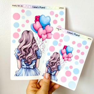 Adesivi trasparenti per planner Pretty Girl, foglio di adesivi per copertine mensili estetiche, Bujo Deco, Hobonichi Supplies, adesivi per organizer Jumbo