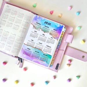 Pegatinas de calendario Agate 2026: Planificador, diario (tamaños A6, B6, A5, semanas)
