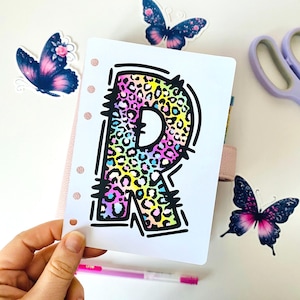 Custom Rainbow Leopard Monogram Planner Dashboard: A5, B6, A6, Personal