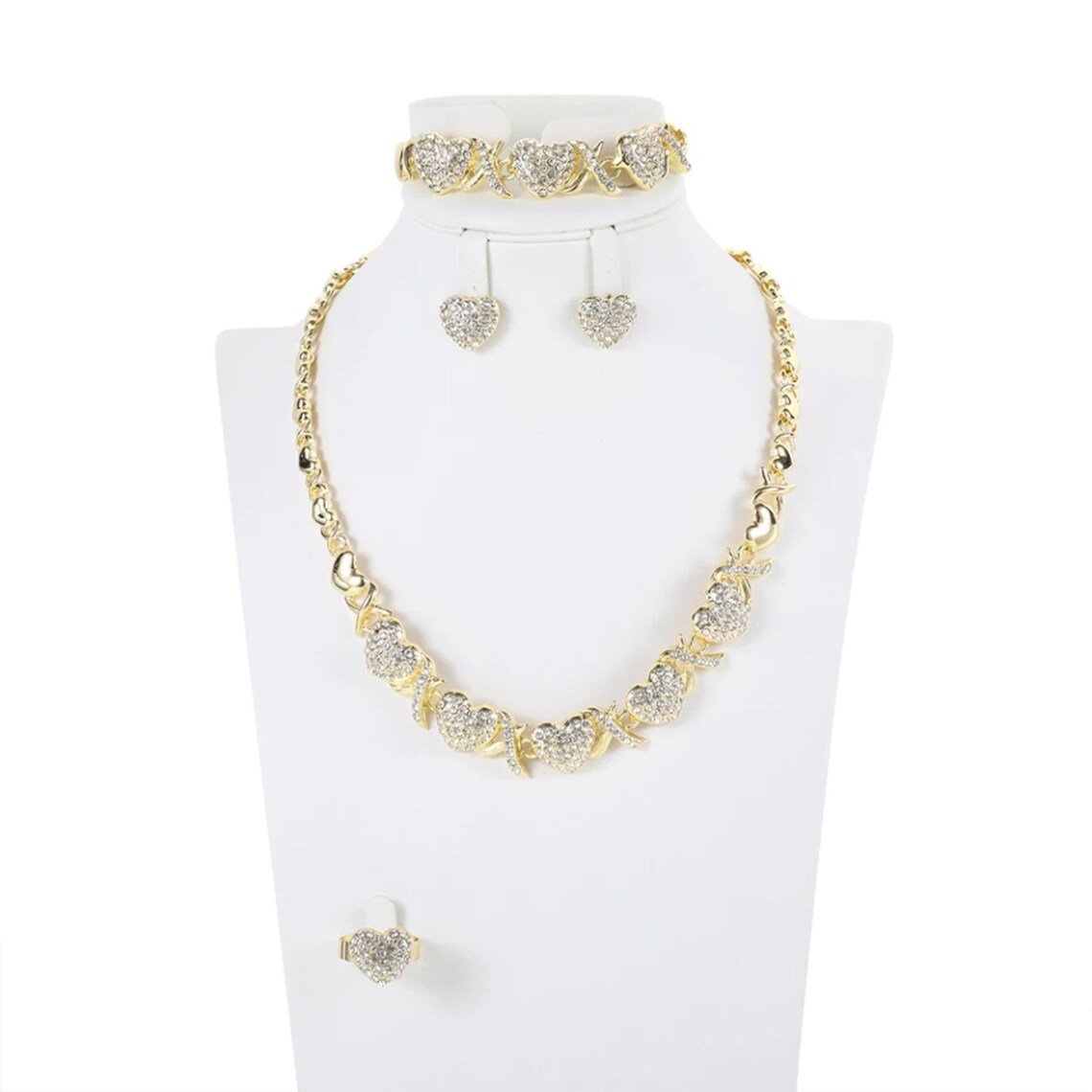 XOXO Gold Filled Hugs & Kisses Necklace Set XO Heart Jewelry Etsy