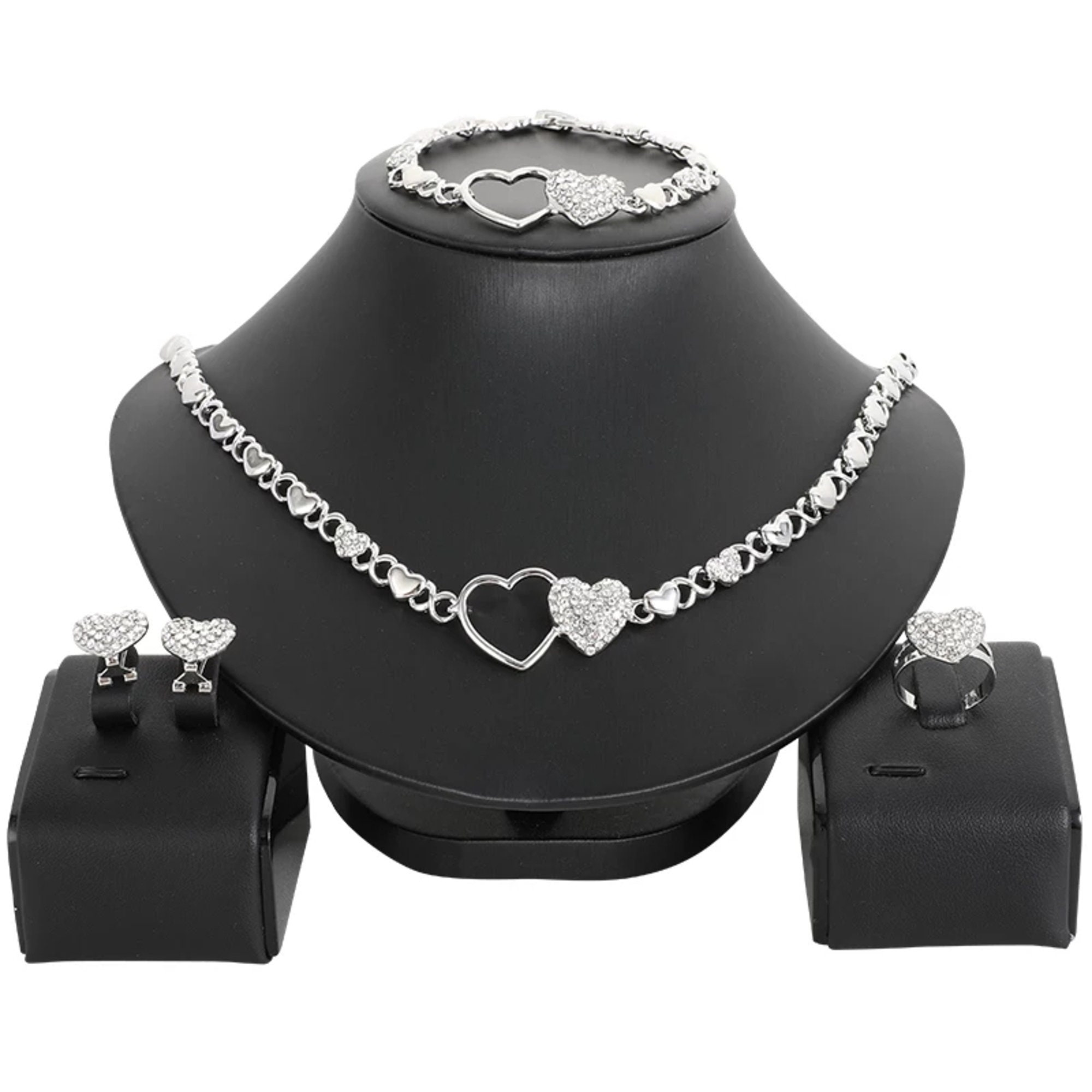 Xoxo Bridal Silver Necklace Set Women Xoxo Jewelry Set Gift Etsy UK