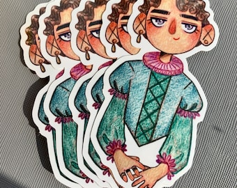 Original art illustration sticker waterproof laptop cute hand drawn