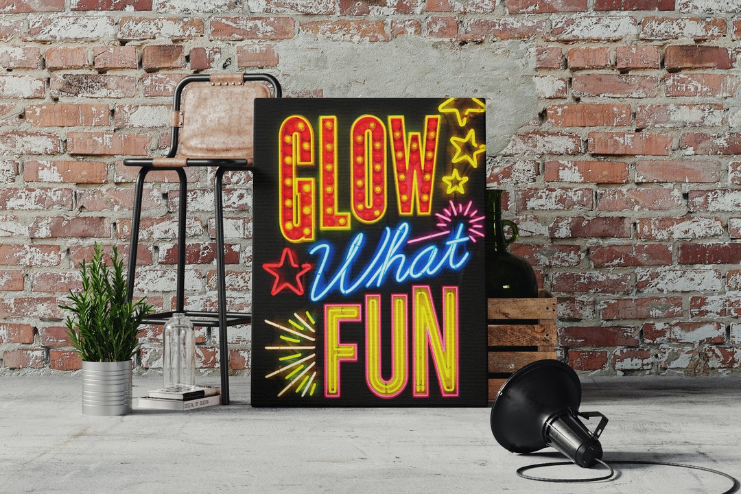 Neon Fun Glow Photography, Neon Fun Printable Wall Art, Contemporary Wall Decor ...