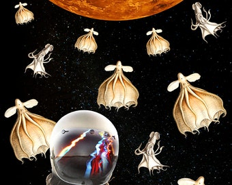 Surreal Outer Space Collage Art Print: Modern Apartment Decor (Digital Download)