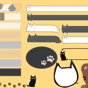 Cute Cartoon Cat Border 132 PNG Files Goodnotes Onenote - Etsy