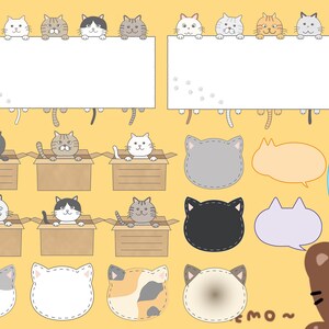 Cute Cartoon Cat Border 132 PNG Files Goodnotes Onenote - Etsy