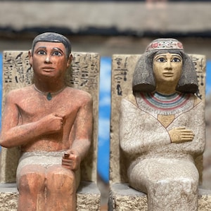 Replica of statue Rahotep and Nofret for sale, The copy of Rahotep and Nofret statue in the Egyptian Museum-Mother&#39;s Day Gift