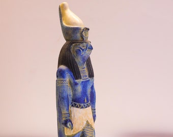 Ägyptischer Gott Horus Statuette, Horus Statue, Gott des Himmels, ägyptischer Horus, Falkengott. Hergestellt in Ägypten
