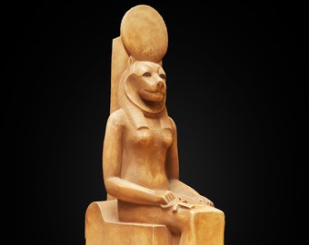 Very Large Great Ancient Egyptian Sekhmet Goddess, Goddess Sekhmet statue made from fiber glass - made in Egypt with care and love