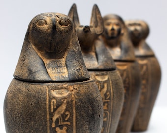 美しいカノプス壺 - エジプトの壺 - 手作りのカノプス壺 - オルガン壺