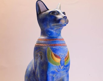 バステトぬいぐるみ：古代エジプトの猫の女神、ミンキー生地、刺繍の