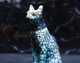 ヴィンテージの手描き猫の置物：トルコ陶器セット - Etsy 日本
