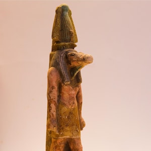 Egyptian SOBEK statue - The Protector of Mothers and Children TAWERET ( Sobek ) Wearing the sun disk (Symbol of HATHOR) - Altar statue