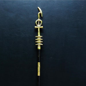 Large Scepter with Ankh (Key of Life) - Djed of Osiris - Was-scepter - Healing tools - Made with Egyptian Hands & Soul