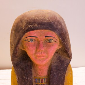 Handgemachte Königin Hatschepsut Maske aus Holz, ägyptische Königin Artefakt.