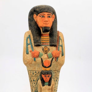 Ancient Egyptian Goddess Hathor statue with it&#39;s Coffin. Hathor Goddess Ushabti.