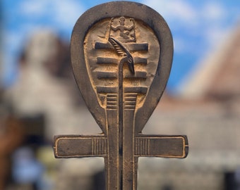 Llave egipcia Ankh de la vida, llave Ankh con Djed del dios Osiris. Materiales personalizados disponibles. Hecho en Egipto.