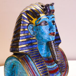 Gemstones Egyptian King Tutankhamun&#39;s mask, Home decor Masks, Egyptian decor.