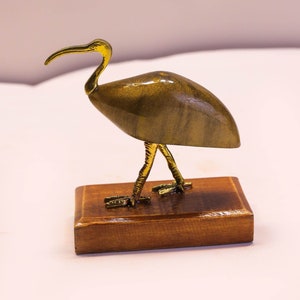 Gold Ibis Thoth statue made from Brass, Egyptian Ibis bird, God Thoth Ibis form