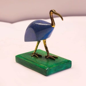 Blue Ibis Thoth statue made from Brass, Egyptian Ibis bird, God Thoth Ibis form