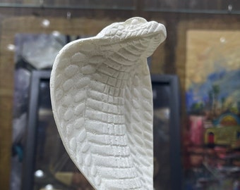Egyptian white Cobra snake statue, Egyptian Uraeus. large cobra . 10&quot; in Height.
