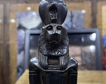 Ancient Egyptian Sekhmet Goddess, Goddess Sekhmet statue made from resin basalt stone