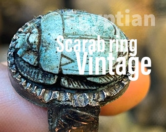 Rare Fantastic Ancient Egyptian Ring of Egyptian Scarab ( symbol of good luck )