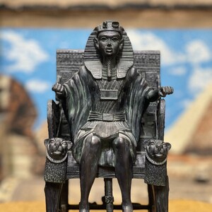 King Tutankhamun Statue + King Tutankhamun Throne - Made In Egypt