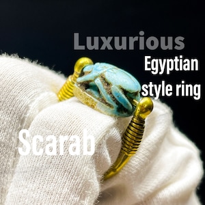 Rare bague égyptienne fantastique antique de scarabée égyptien (symbole de bonne chance)